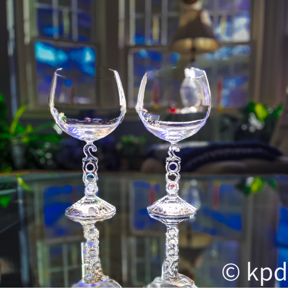 Vintage Stunning Cristal d'Arques Millennium Wine Goblets.